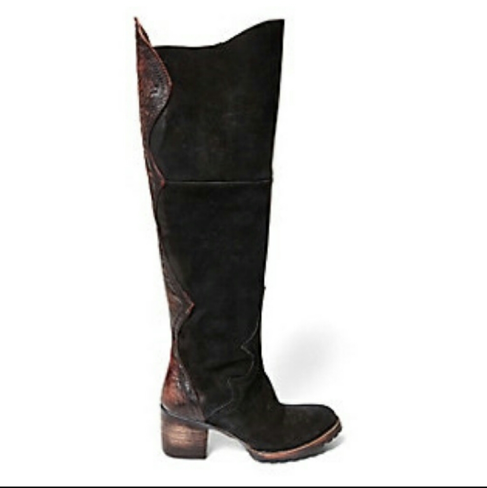 Freebird by Steven black/red "Fuego" tall boots